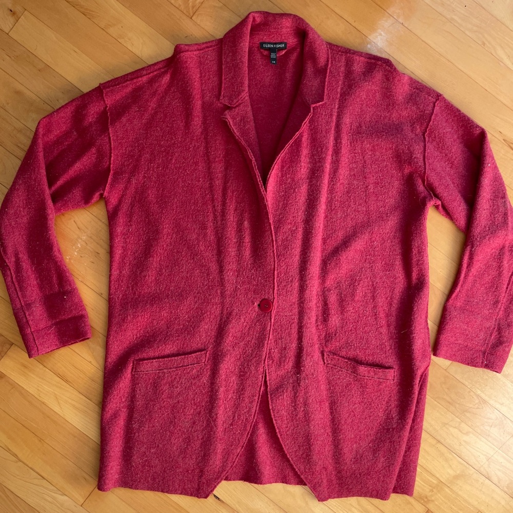 eileen fisher boiled wool cardigan